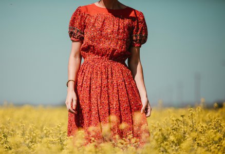 Vestido casual vermelho feminino