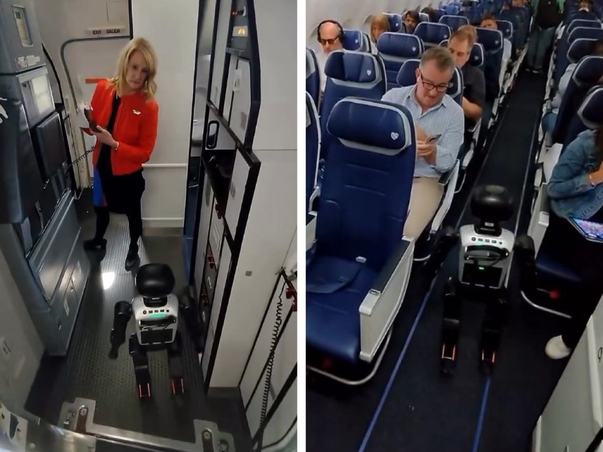 Robô viaja de avião como passageiro, vira alvo de nova regra e reclama de proibição: 'Conspiração'