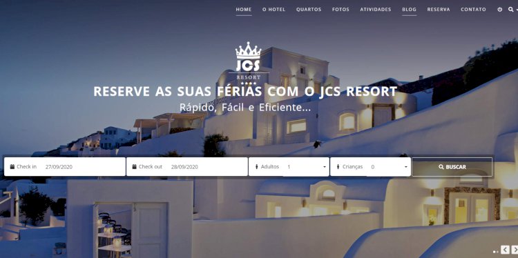 JCS Resort - Site Pronto para Hotel com Sistema de Reservas